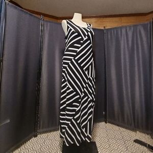 Black and White Striped Maxi Dress